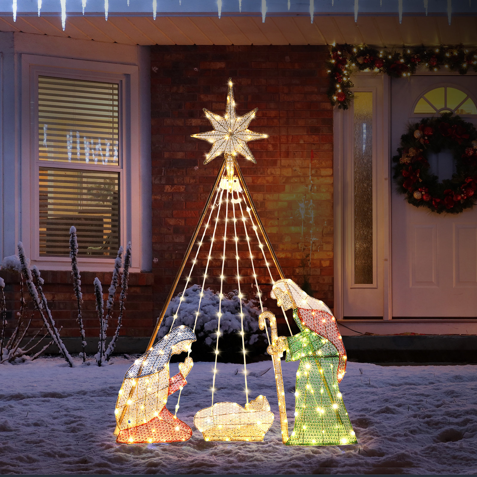 The Twillery Co.® Toledo 47.24'' Nativity Christmas Decoration Lighted ...