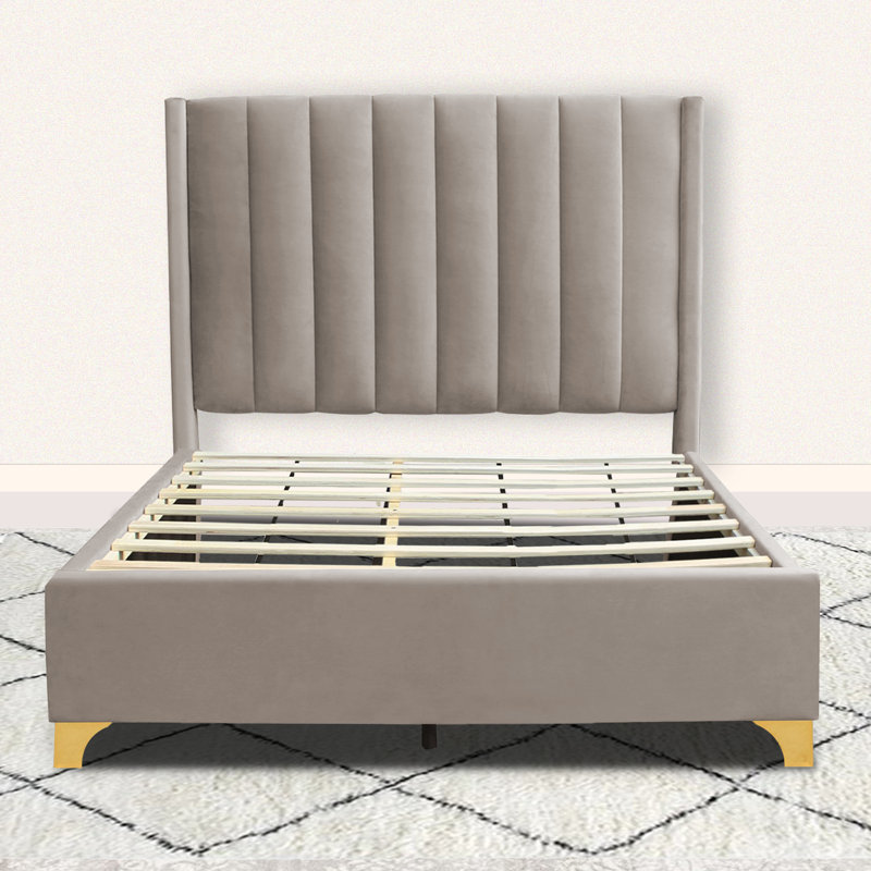 Greaton 12" Soho Bed Frame with Upholstered Headboard Decorative Long Lasting Simple Assembly Beds, Twin