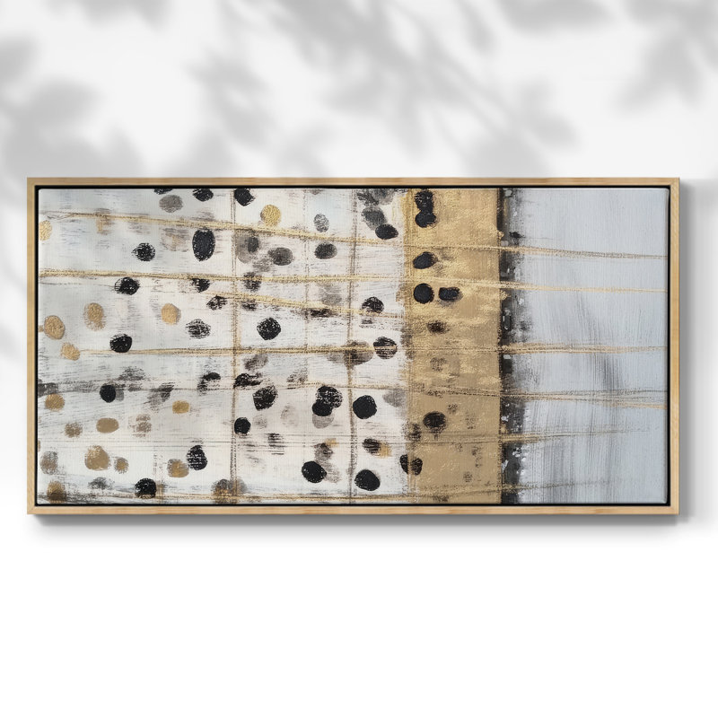 Série abstraite-DCCDX- Toile tendue avec châssis tendue, prête à être accrochée, H 25 po x l 49 po, Naturel