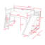 Lit mezzanine avec tablettes de rangement et garde-robe-28452160-28452174