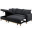 Canapé-lit modulaire en tissu gris foncé de 83,67 po avec rangement, 2 coussins et espace de couchage mobile