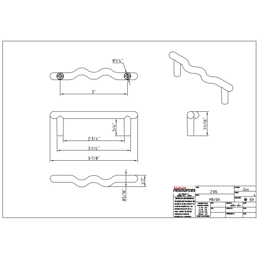 Verona 3" Bar Cabinet Pull, Matte Black