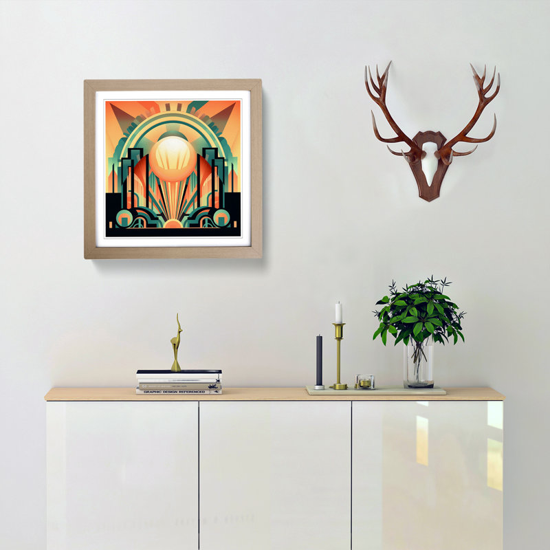 Sunrise No.11 - Single Picture Frame Print on Wood, Oak