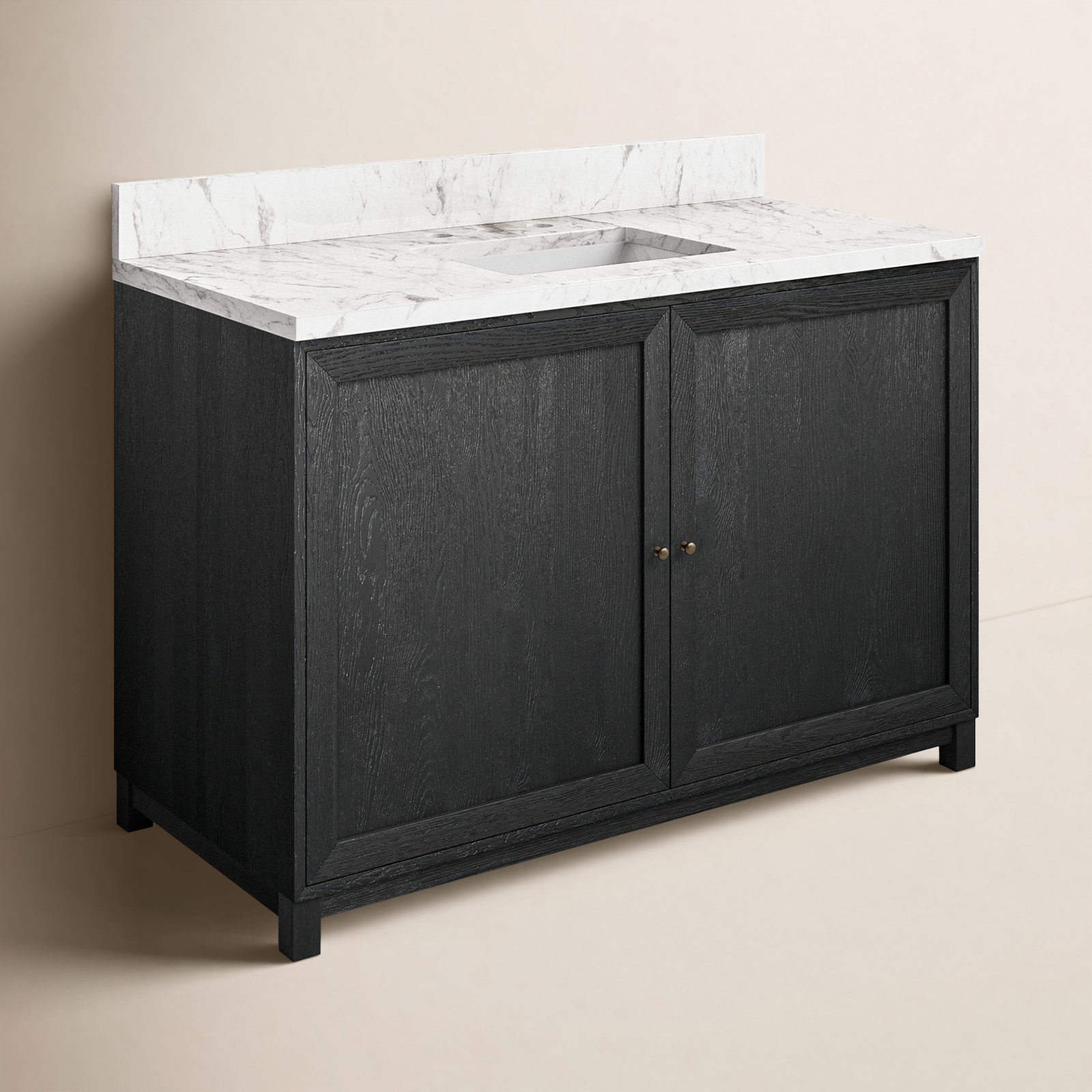 Sonata Single Bathroom Vanity, Black, 48"