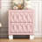 Pink Velvet Button-Tufted Nightstand with 2 Drawers &amp; Crystal Handles-1543953480