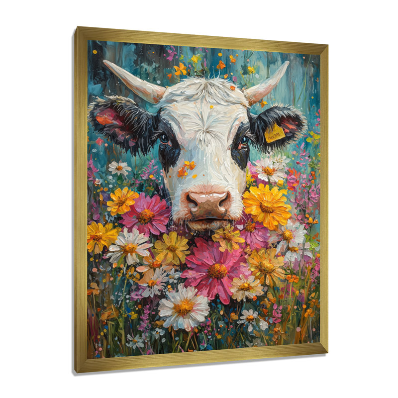 Downall - Animals Wall Art Living Room, H 32 po x l 16 po, Reproduction encadrée d'une seule photo, Doré