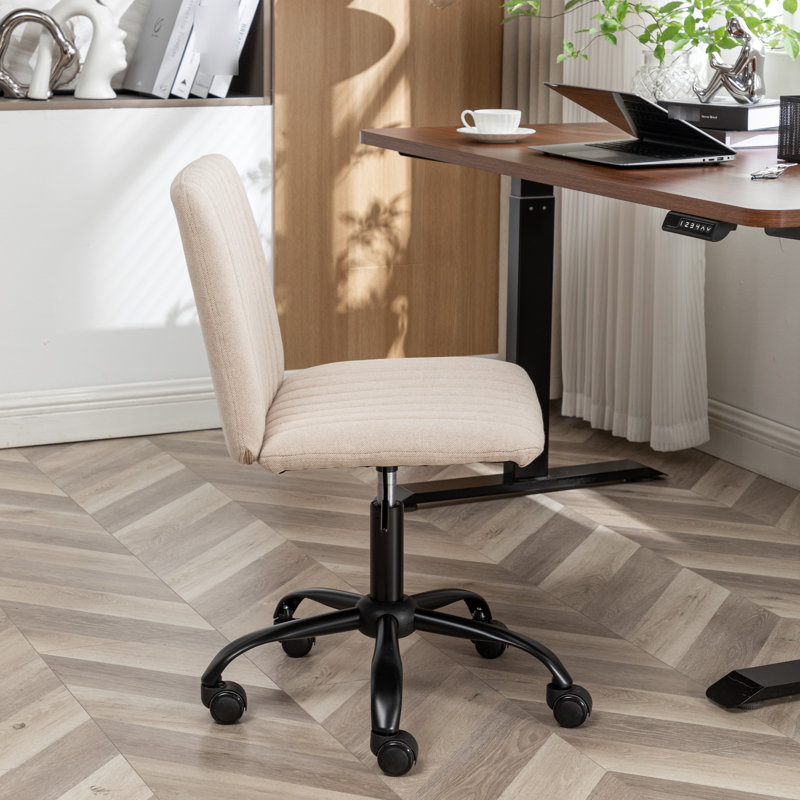 Chaise pivotante pour bureau en beige - réglable en hauteur, tissu respirant doux, siège en mousse épaisse, fabrication stable en métal, 5 fonctions réglables, base, bureaux professionnels roulants