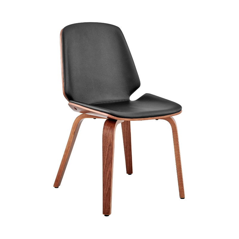 Rohail 18'' H Faux Leather Upholstered Side Chair, 1, Black, Brown