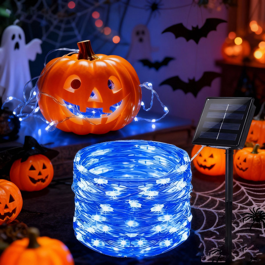 66ft 200LED Lights Fairy Lights Solar Powered Outdoor Halloween Decorations Lights