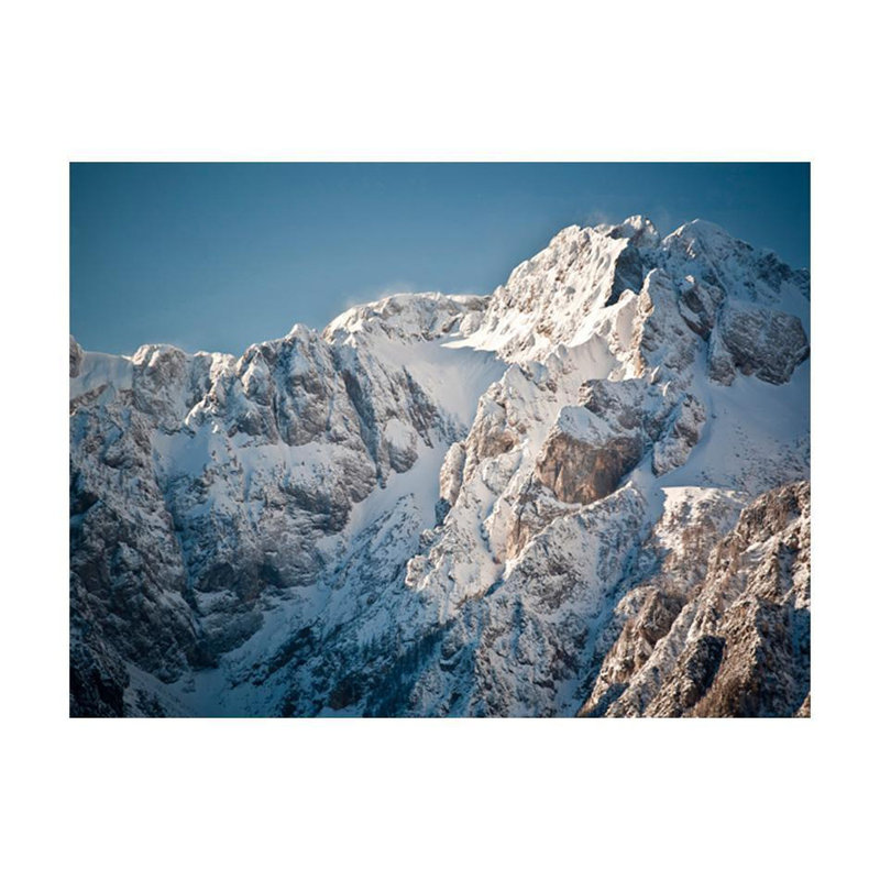 Adhésif mural paysage d'hiver dans les Alpes Dejun, L 121 po x l 157 po