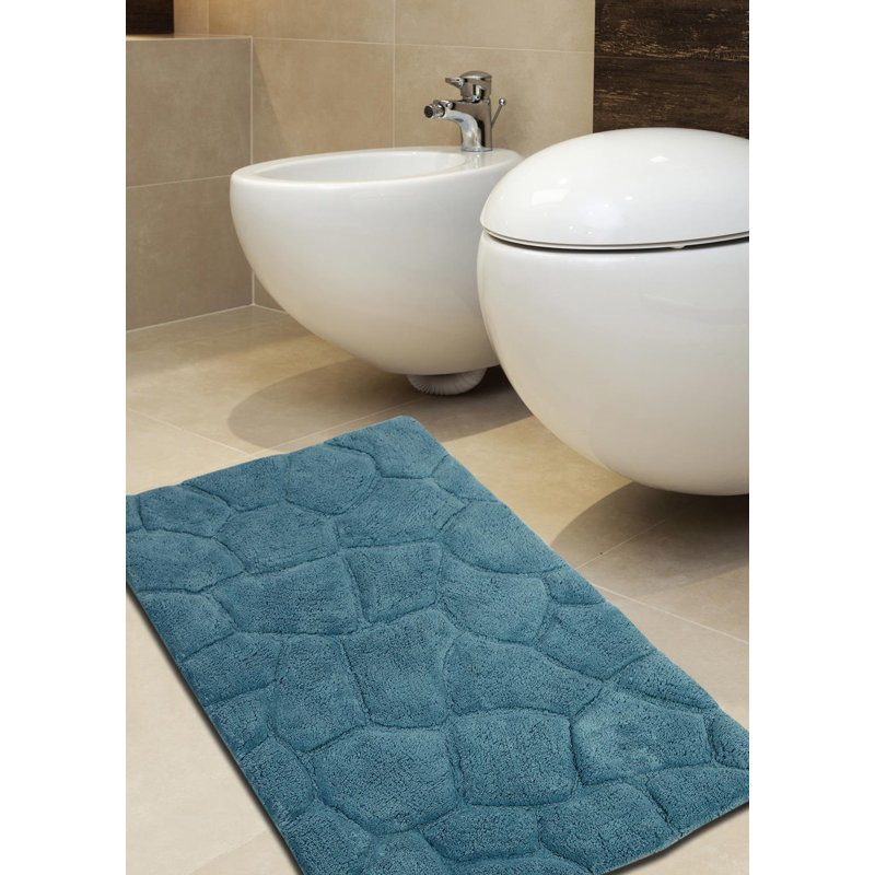 Tapis pour salle de bain Troxell, Bleu Aqua
