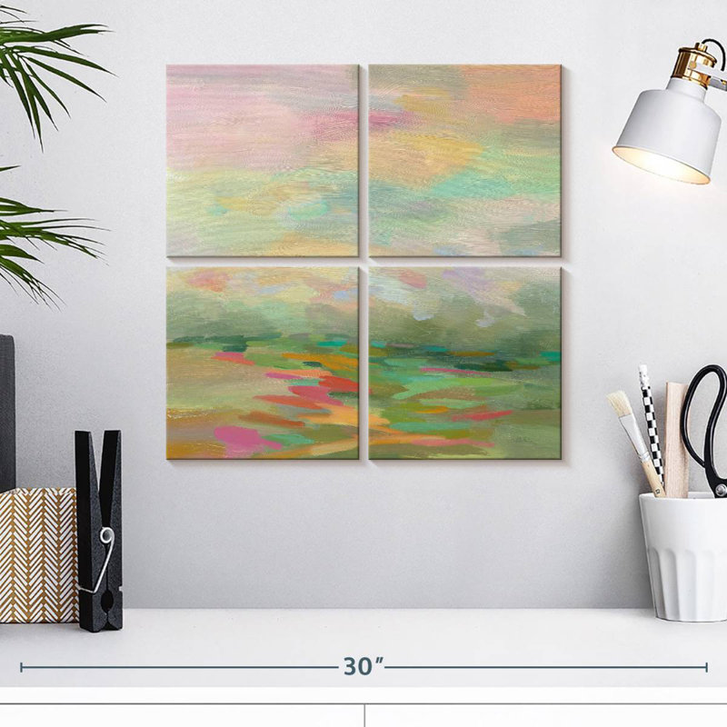 Pastel Fields, 18" H x 18" W