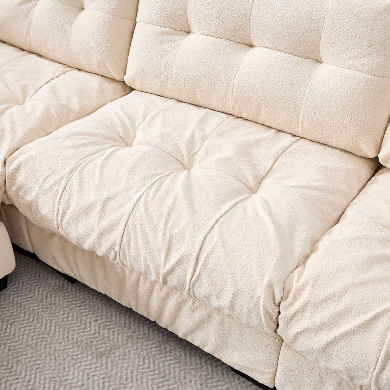 Canapé modulaire en U en forme de U, canapé moderne à assise profonde en nuage, canapés modulaires surdimensionnés, canapé-lit confortable en flanelle avec accoudoirs ronds 6 coussins, canapés