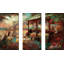 The River Cafe - ensemble de 3 reproductions d'art sur toile tendue-1519875160