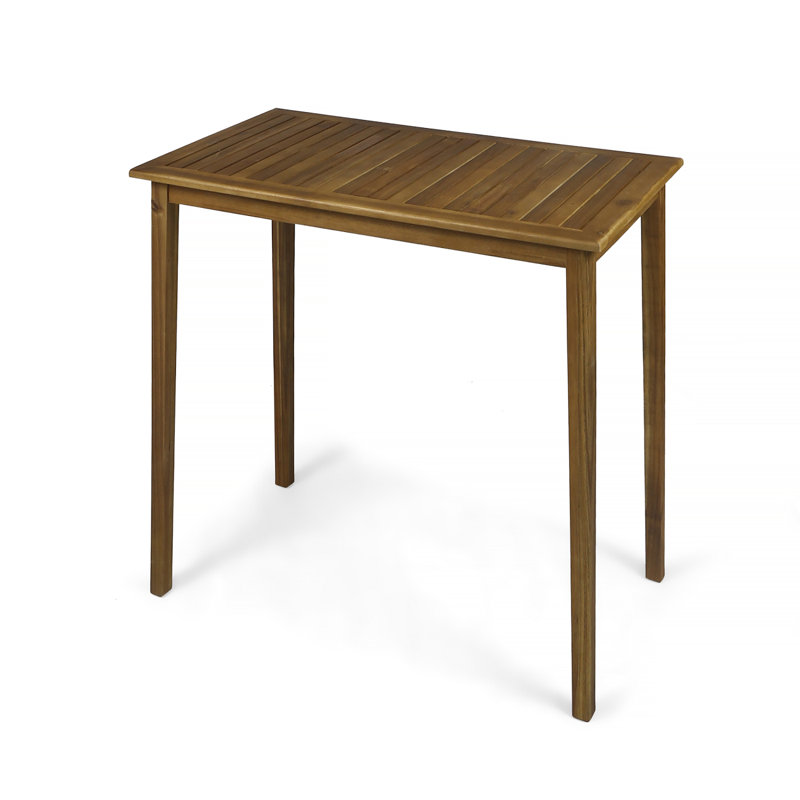 Dominique Rectangular Acacia Outdoor Bar Table , 44'' in. W 25'' in. D, Teak