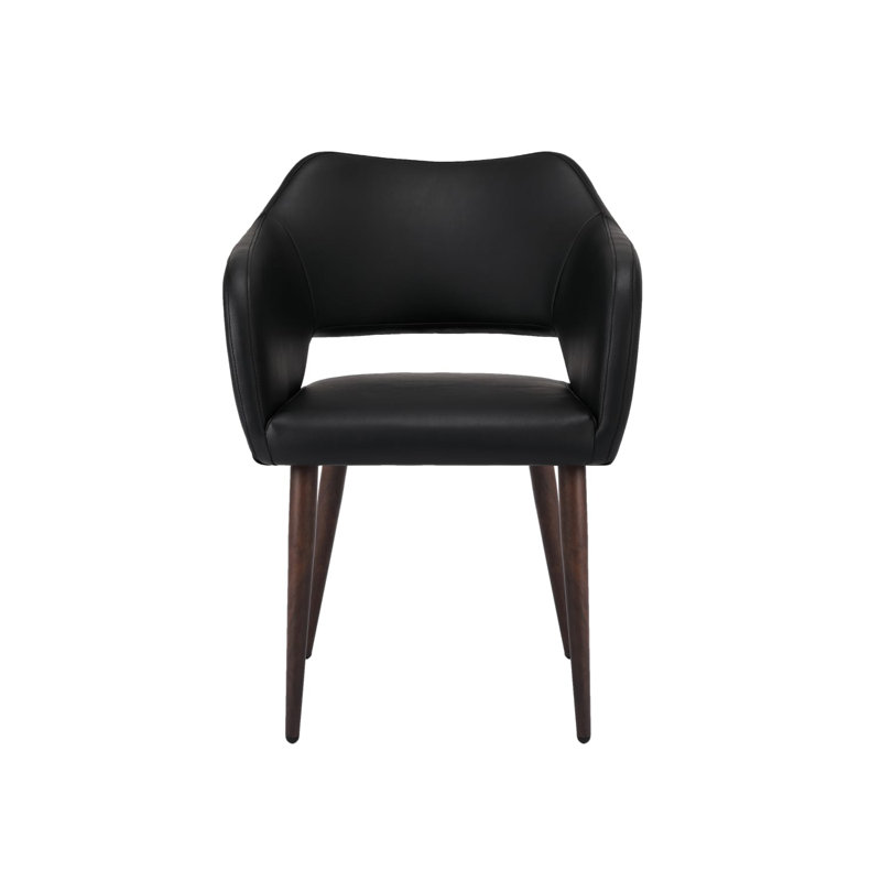 Chaise de conférence (PU) gris, Noir, Noyer