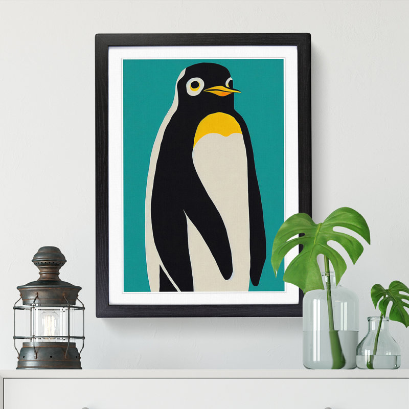 Penguin Pop Art Vol.2 - Single Picture Frame Print, 46cm H x 34cm W x 2cm D, Walnut