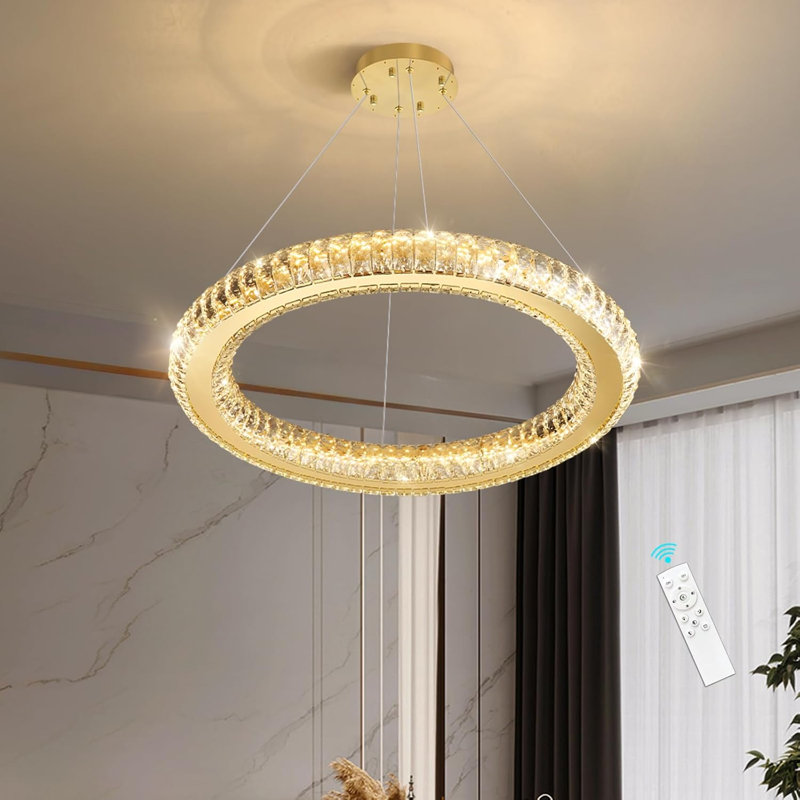 Modern Dimmable Ring Led Chandelier, Gold