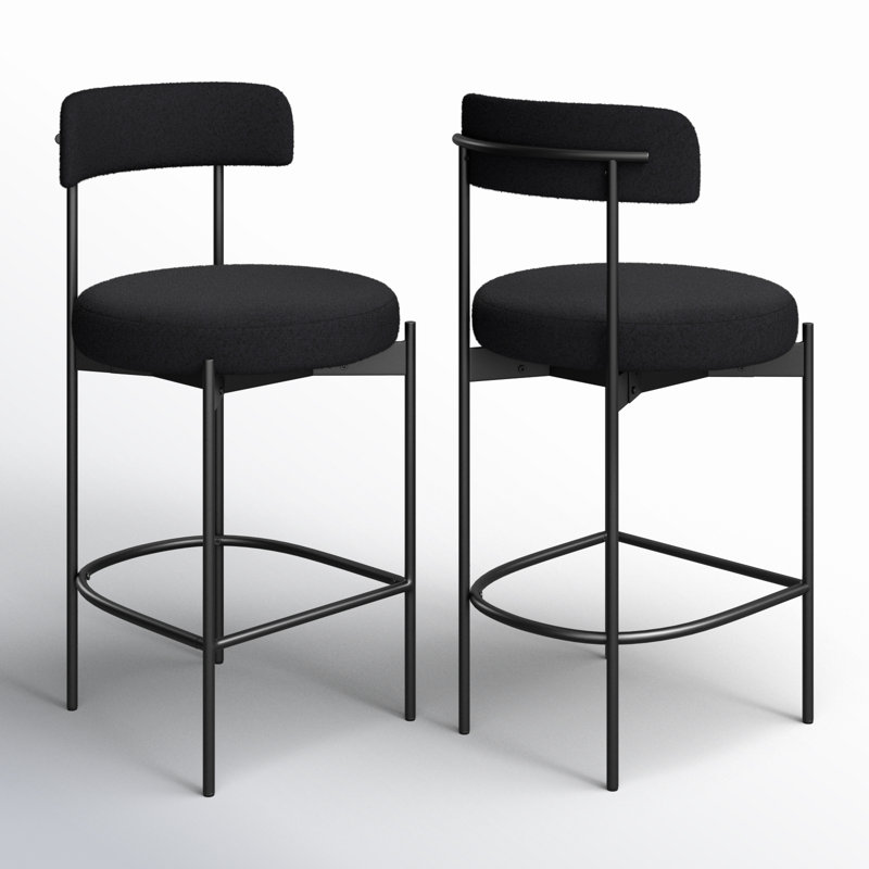Tabouret de comptoir 26,5 po Liana, Noir