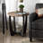  Rustic Farmhouse Round End Table, Storage Shelf for Living Room, Black-1441001854