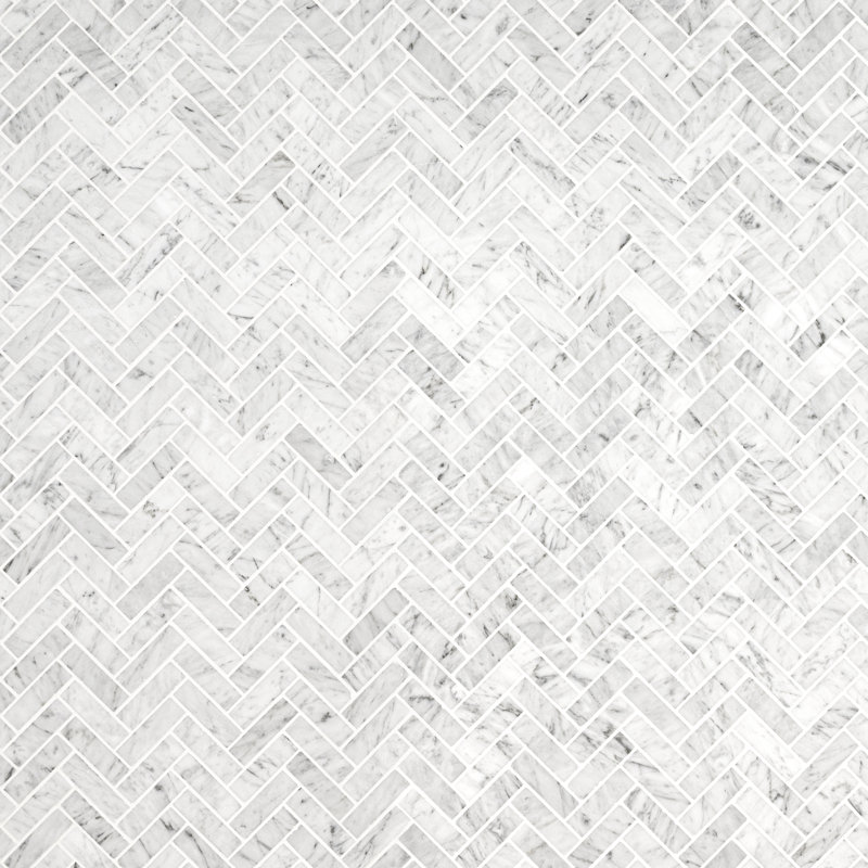 Carreau de mosaïque en marbre poli Carrara