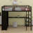 Metal Loft Bed Frame With Built-In Wardrobe, Desk And Storage Shelves-405566584-405566587