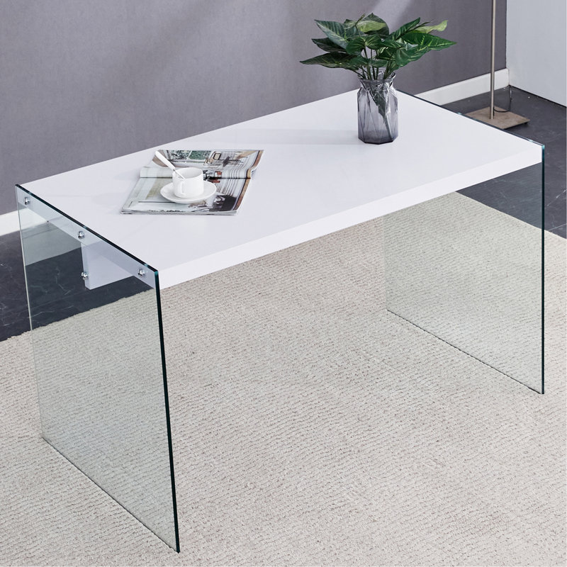 The Top Of The Coffee Table Is Made Of MDF And White Stickers, And The Sides Are Clear Tempered Glass. The Design Is Simple And Elegant, And The Structure Is Strong.