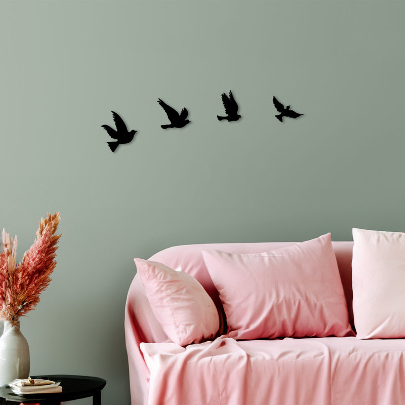 Elegant Black Decorative Metal Wall Accessory Set (4 Pieces) | 100% Metal, Thickness: 0.04 inches | Includes Sizes: 7.1 x 7.9 in, 5.9 x 6.3 in, 4.7 x 5.9 in, 5.1 x 5.9 in | Perfect for Home Decor, Modern Aesthetic, Easy to Hang on Wall
