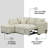 82.6" Beige L-Shaped Sectional Pull Out Sofa Bed with Storage Ottoman & USB Ports-1277466836
