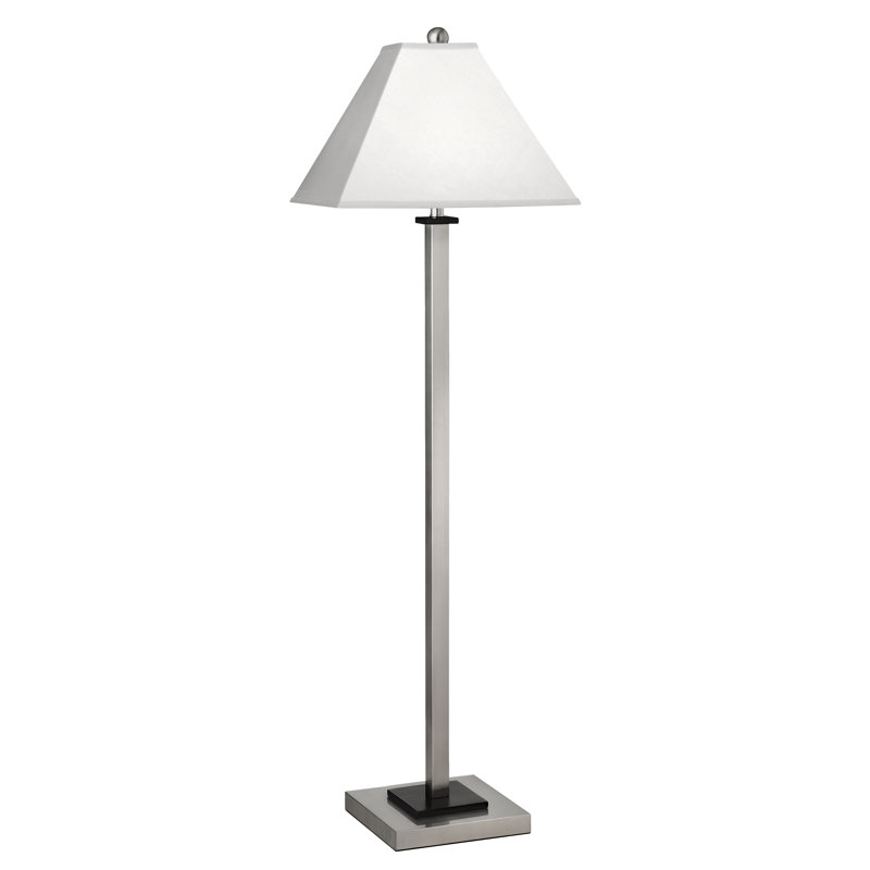 Lampe sur pied carrée 59 po, Acier brossé