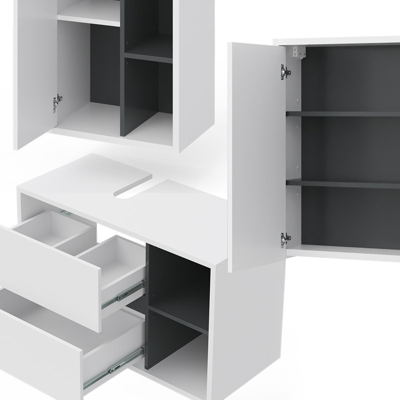 Bostyn Wall Bathroom Storage Furniture Set