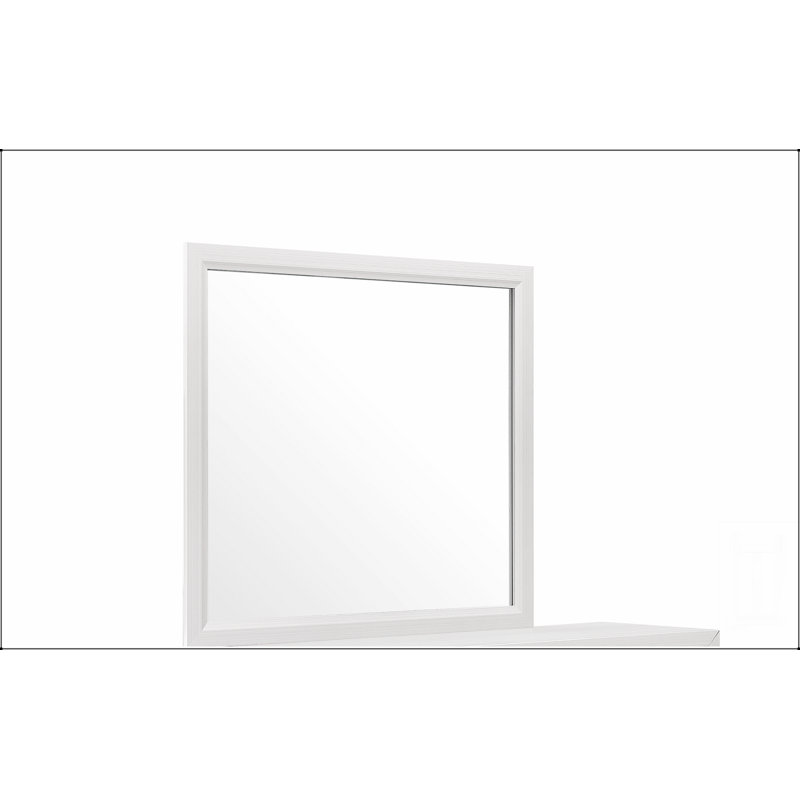 Miroir Mirage: Miroir mural élégant et élégant pour les intérieurs modernes, facile à installer et durable, Blanc