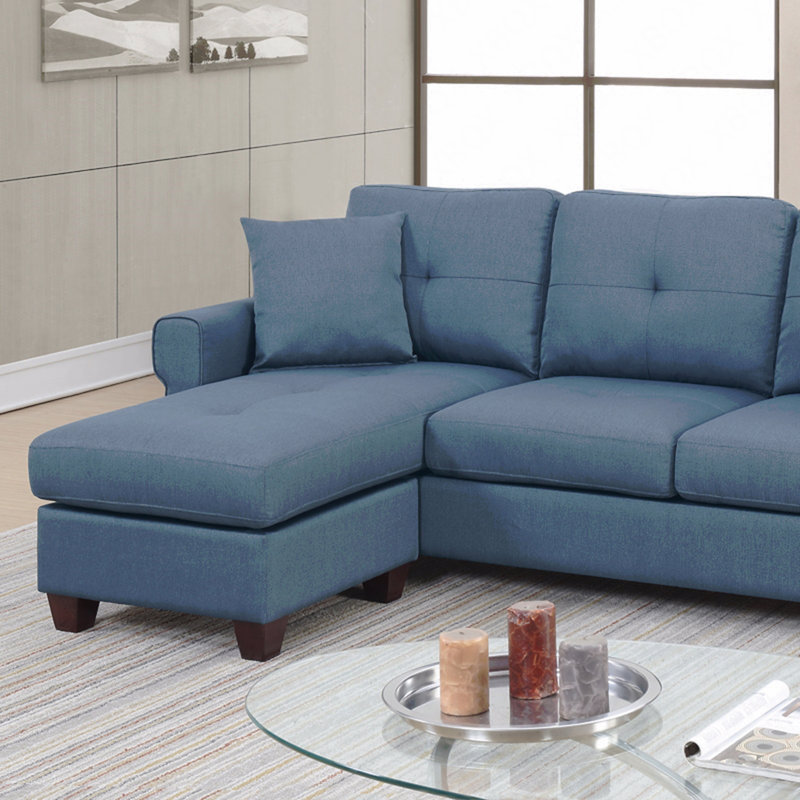 Canapé modulaire 2 pièces bleu