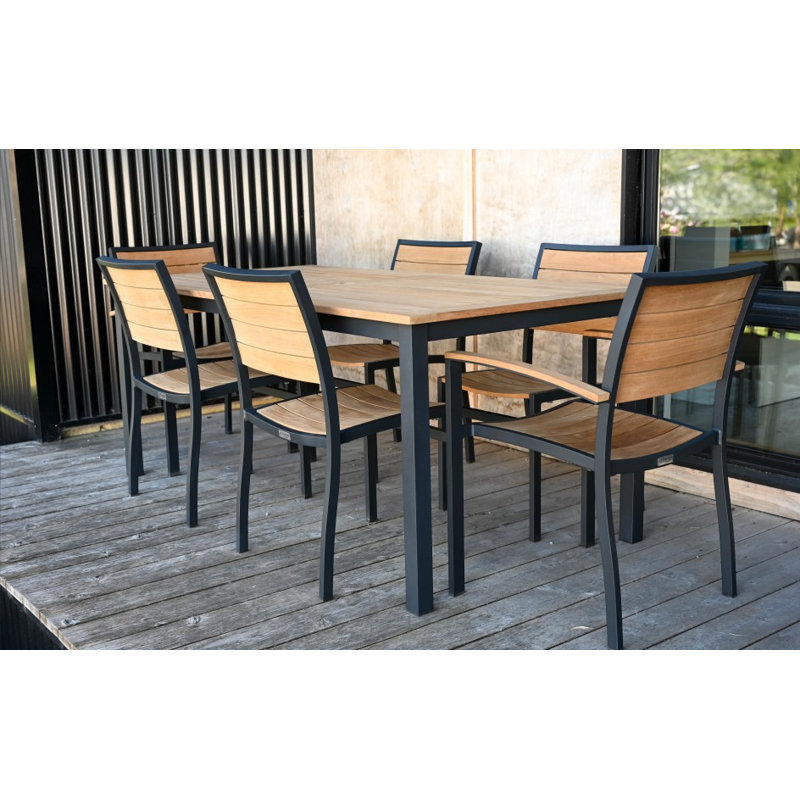 Soho Outdoor 7 - Piece Bar Height Dining Set, Black