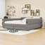 Structure de lit plateforme tapissier avec ports USB et 2 tiroirs de rangement-1795678649