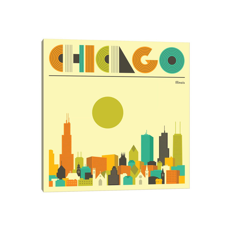 Chicago Skyline I by Jazzberry Blue - Wrapped Canvas Print, 30.48 cm H x 30.48 cm W