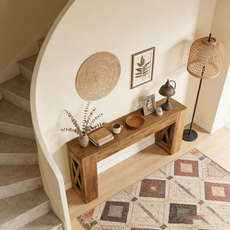 Table d'appoint, console spacieuse, table de canapé