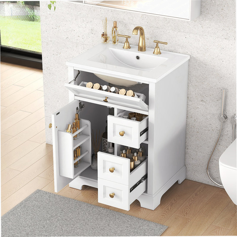 Meuble-lavabo avec lavabo et 3 tiroirs de rangement