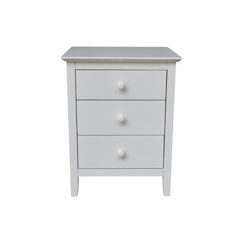 Calumet Heimann Solid Wood 3 Drawer Nightstand, White