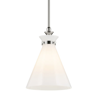 1 Light Updated Traditional Pendant with Glass