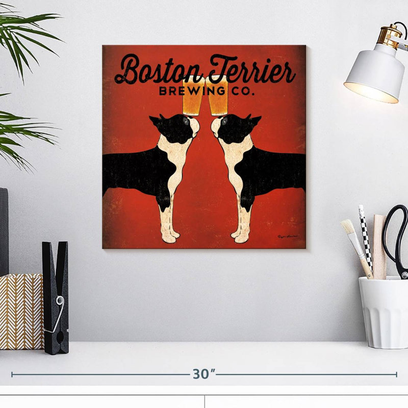 Plaque murale Boston Terrier Brewing Co, H 16 po x l 16 po