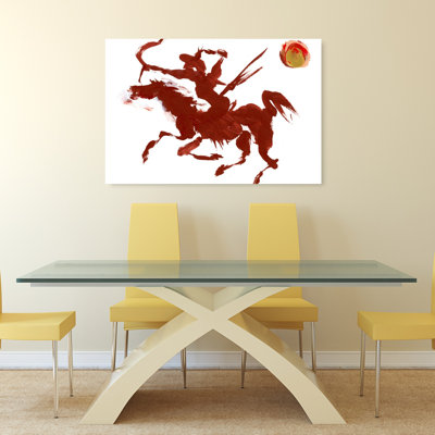 «Dynamic Horse Archer Abstract Contemporary Horse Landscape Nature Art», art mural