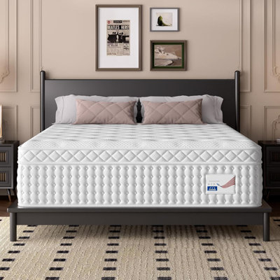 14 Inch Queen Hybrid Mattress – Memory Foam & Pocket Spring Bed – Medium Firm Comfort, Spine Support, Quiet & Breathable