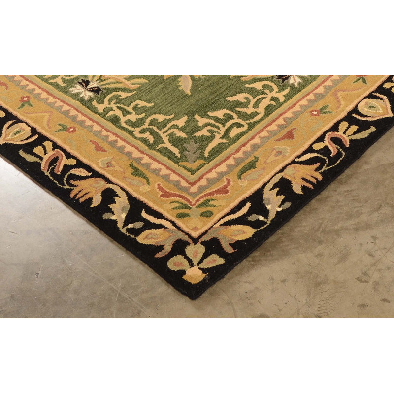 Cofi Hand Loomed Wool Floral Indoor Rug, Round 8'