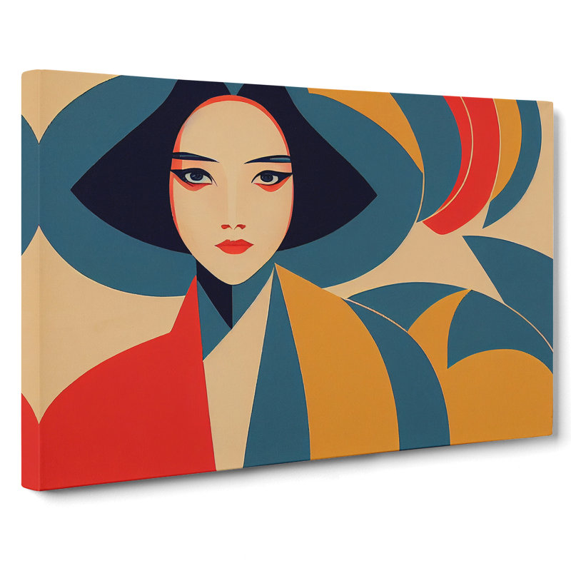 Woman Art Deco Style - Wrapped Canvas