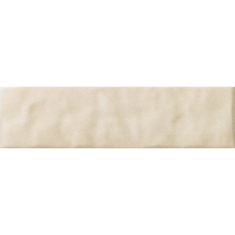 Cotto Charm 3"X10" Ceramic Undulating Brick Wall Tile, Ivory