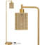 Lampe sur pied de 66 po en or avec ampoule DEL, abat-jour en rotin et interrupteur au pied Oneach Oneach