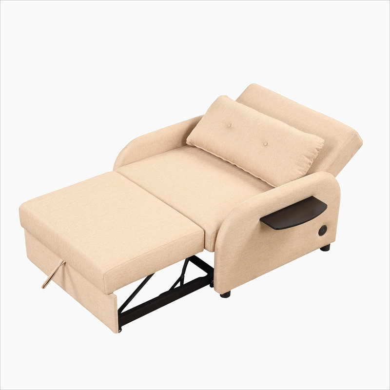 Canapé-lit convertible 3 en 1 de 41,5 po, Lin beige