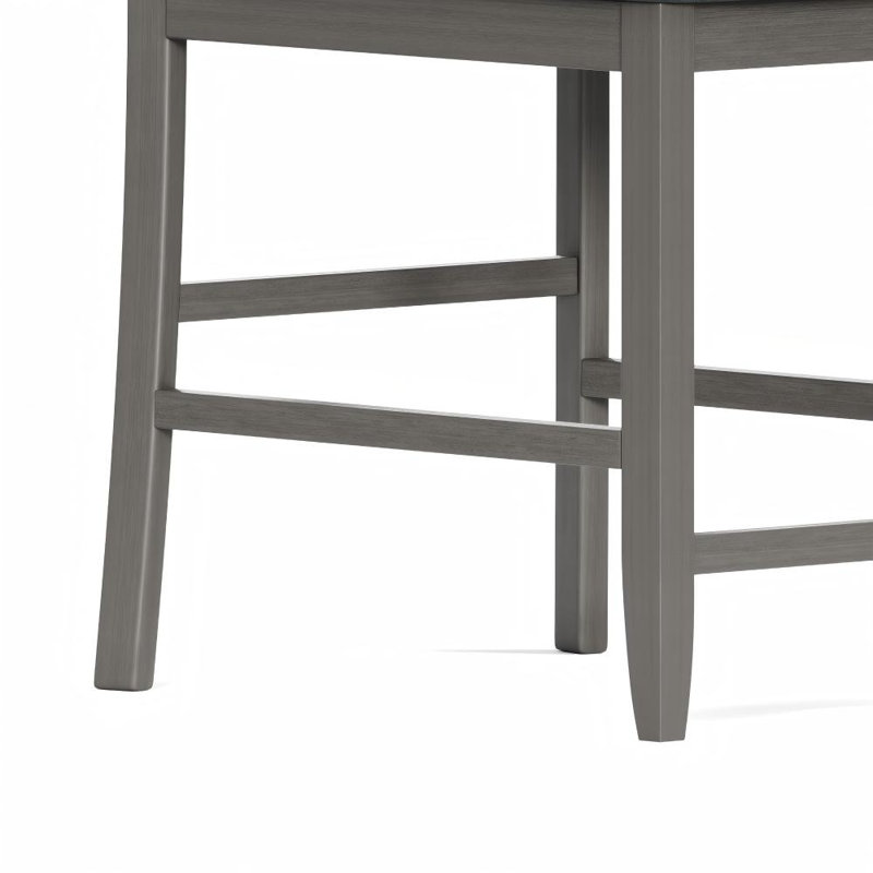 Tabourets de bar en bois massif Gracie Oaks, Siège gris / cadre gris