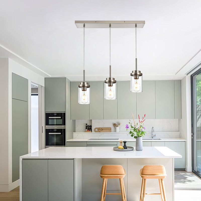 Konyn 3 - Light Kitchen Island Pendant, Brushed Nickel